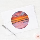Abstracte zonsondergang van Tamarack Beach Ronde Sticker (Envelop)