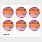 Abstracte zonsondergang van Tamarack Beach Ronde Sticker (Vel)