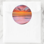 Abstracte zonsondergang van Tamarack Beach Ronde Sticker (Tas)