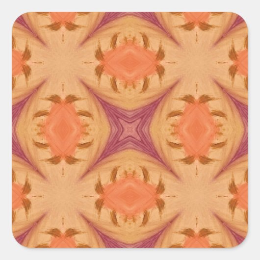 Abstracte zonsondergang vierkante sticker (Voorkant)