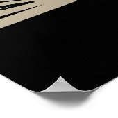 Abstracte zonsondergang zwart op Tan Modern Art Pr Poster (Hoek)