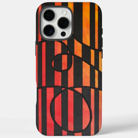 Abstracte zonsondergangstrepen met vette geometris Case-Mate iPhone case (Achterkant)