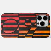 Abstracte zonsondergangstrepen met vette geometris Case-Mate iPhone case (Achterkant (horizontaal))
