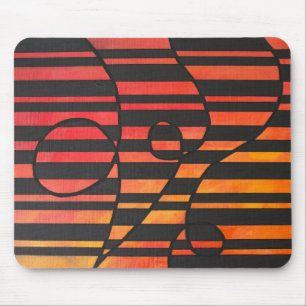 Abstracte zonsondergangstrepen met vette geometris muismat