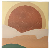 Abstracte zonsopgang, minimalisme, tegeltje (Voorkant)
