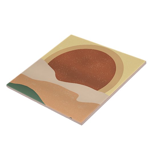 Abstracte zonsopgang, minimalisme, tegeltje (Zijkant)