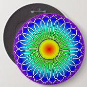 Abstracte zonsopgang ronde button 6,0 cm (Voorkant /achterkant)