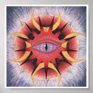 Abstracte Zonsverduistering Poster