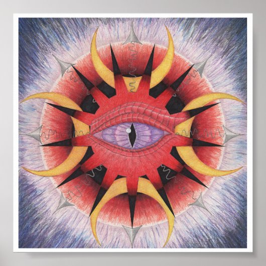 Abstracte Zonsverduistering Poster (Voorkant)