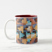 Abstracte Zuidwest geïnspireerde aardetinten Tweekleurige Koffiemok (Links)