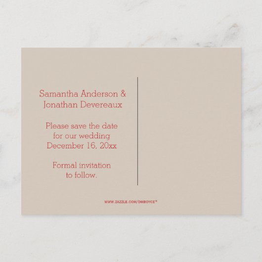 Abstracte zuidwestelijke kerstboom Bewaar de datum Aankondigingskaart (Achterkant)