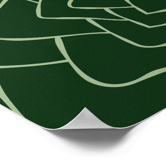 Abstracte, zuinige, donkergroene afdrukken poster (Hoek)