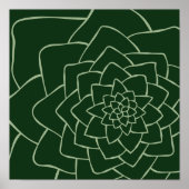 Abstracte, zuinige, donkergroene afdrukken poster (Voorkant)