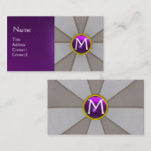 ABSTRACTE ZUIVER, PAARSE GEMSTONMONOGRAM VISITEKAARTJE (Voorkant / Achterkant)