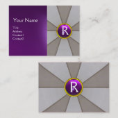 ABSTRACTE ZUIVER, PAARSE GEMSTONMONOGRAM VISITEKAARTJE (Voorkant / Achterkant)