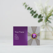 ABSTRACTE ZUIVER, PAARSE GEMSTONMONOGRAM VISITEKAARTJE (Staand voorkant)