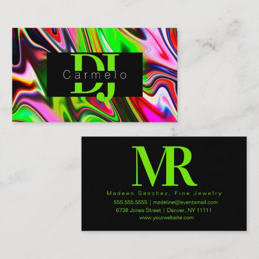 Abstracte zuurstofmuziekproducent DJ Visitekaartje (Voorkant / Achterkant)