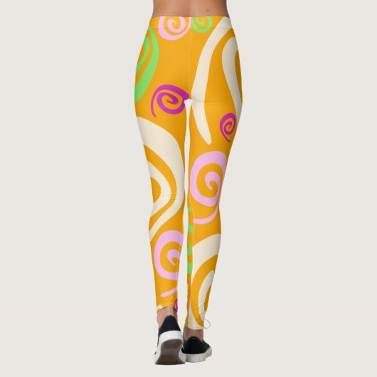 Abstracte zwammen leggings (Achterkant)