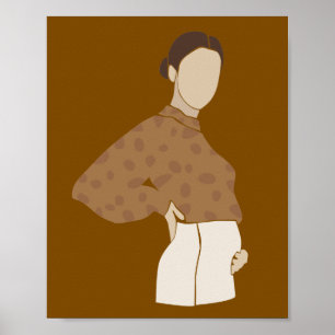Abstracte zwangere vrouw polka stip zwangerschaps poster