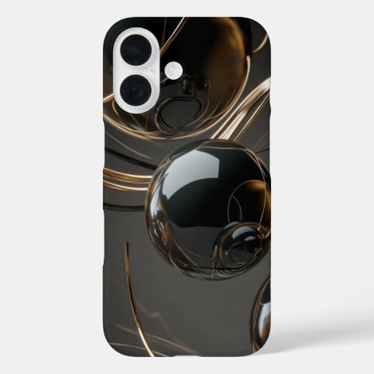 Abstracte zwart-gouden glans telefoonhoes Case-Mate iPhone case (Achterkant)