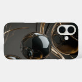 Abstracte zwart-gouden glans telefoonhoes Case-Mate iPhone case (Achterkant (horizontaal))