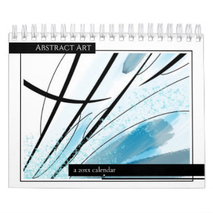Abstracte zwart-lijnkleur voor modern kunstwerk kalender