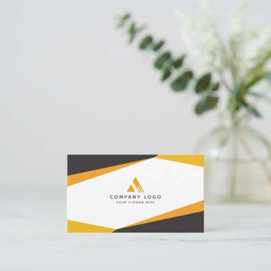 Abstracte zwart-Oranje QR-code Professional Visitekaartje (Staand voorkant)