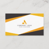 Abstracte zwart-Oranje QR-code Professional Visitekaartje (Voorkant)