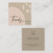 ABSTRACTE ZWART PEACH KRAFT SCANDI DANK U LOGO VIERKANTE VISITEKAARTJE (Voorkant / Achterkant)