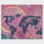Abstracte zwart-roze kunst cadeaupapier (Vlak)