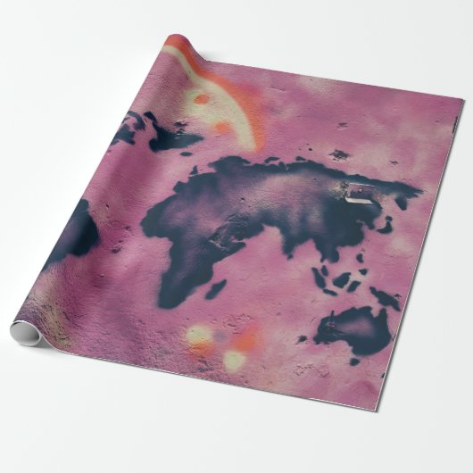 Abstracte zwart-roze kunst cadeaupapier (Uitgerold)