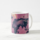 Abstracte zwart-roze kunst koffiemok (Voorkant rechts)