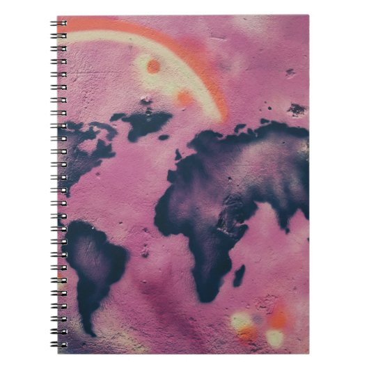 Abstracte zwart-roze kunst notitieboek (Voorkant)