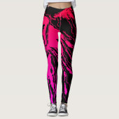 Abstracte zwart-roze Leggings (Voorkant)