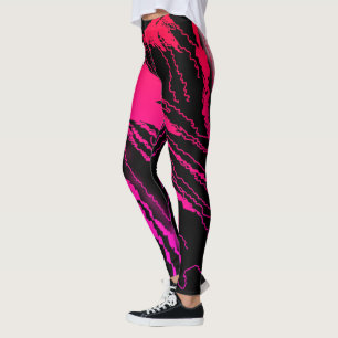 Abstracte zwart-roze Leggings