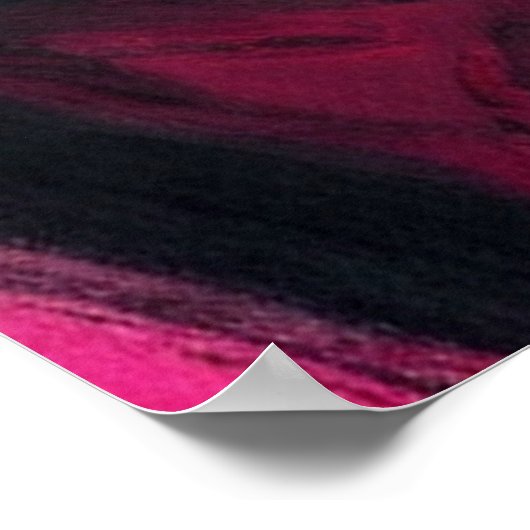 Abstracte zwart-roze wandkunst poster (Hoek)