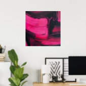Abstracte zwart-roze wandkunst poster (Thuiskantoor)