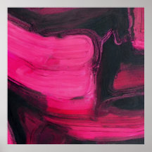 Abstracte zwart-roze wandkunst