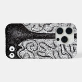 Abstracte Zwart-Wit Doodle Kunst iPhone Hoesje (Achterkant horizontaal)
