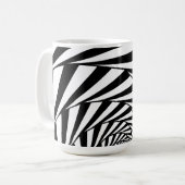 Abstracte zwart-wit draaikolk spiraal mok (Voorkant links)
