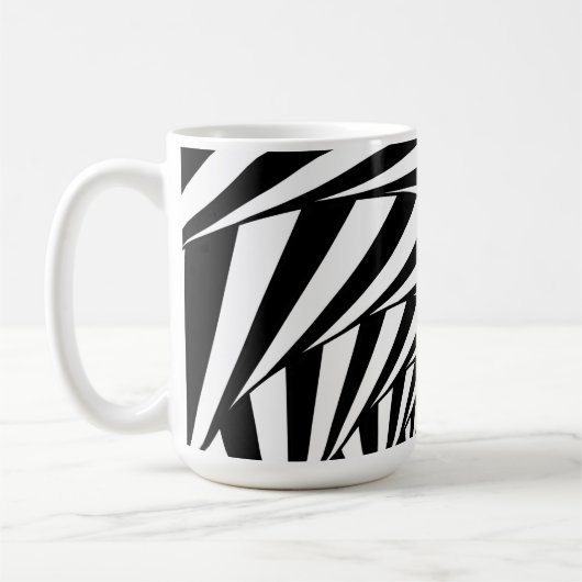 Abstracte zwart-wit draaikolk spiraal mok (Links)