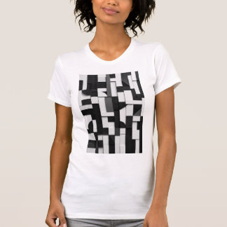 Abstracte zwart-wit geometrische 3D-compositie T-shirt