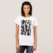 Abstracte zwart-wit geometrische 3D-compositie T-shirt (Voorkant volledig)