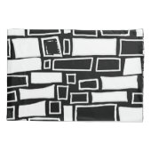 Abstracte zwart-wit geometrische Tegel Kussensloop (Achterkant-Links)