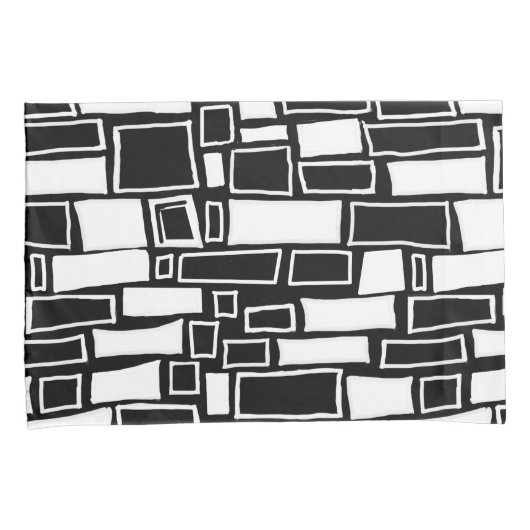 Abstracte zwart-wit geometrische Tegel Kussensloop (Voorkant-Rechts)