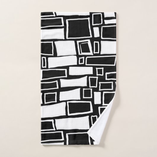 Abstracte zwart-wit geometrische Tegels Bad Handdoek (Handdoek)