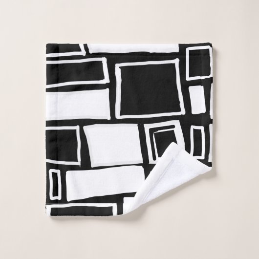 Abstracte zwart-wit geometrische Tegels Bad Handdoek (Wasdoekje)