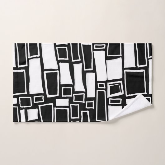 Abstracte zwart-wit geometrische Tegels Bad Handdoek (Handdoek)