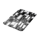 Abstracte zwart-wit geometrische Tegels Badmat (Gekanteld)