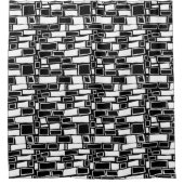 Abstracte zwart-wit geometrische Tegels Douchegordijn (Voorkant)